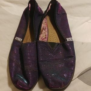 Womens Bobs by Skechers Slip ons purple shimmer 10